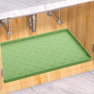 Green 22 x 19 Waterproof, Leakproof, Spill Proof Silicone Mat for 22" x 19" Cab.